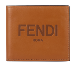 Fendi Bifold Logo Wallet, Leather, Tan/Brown, MII, B/RCT, 2*